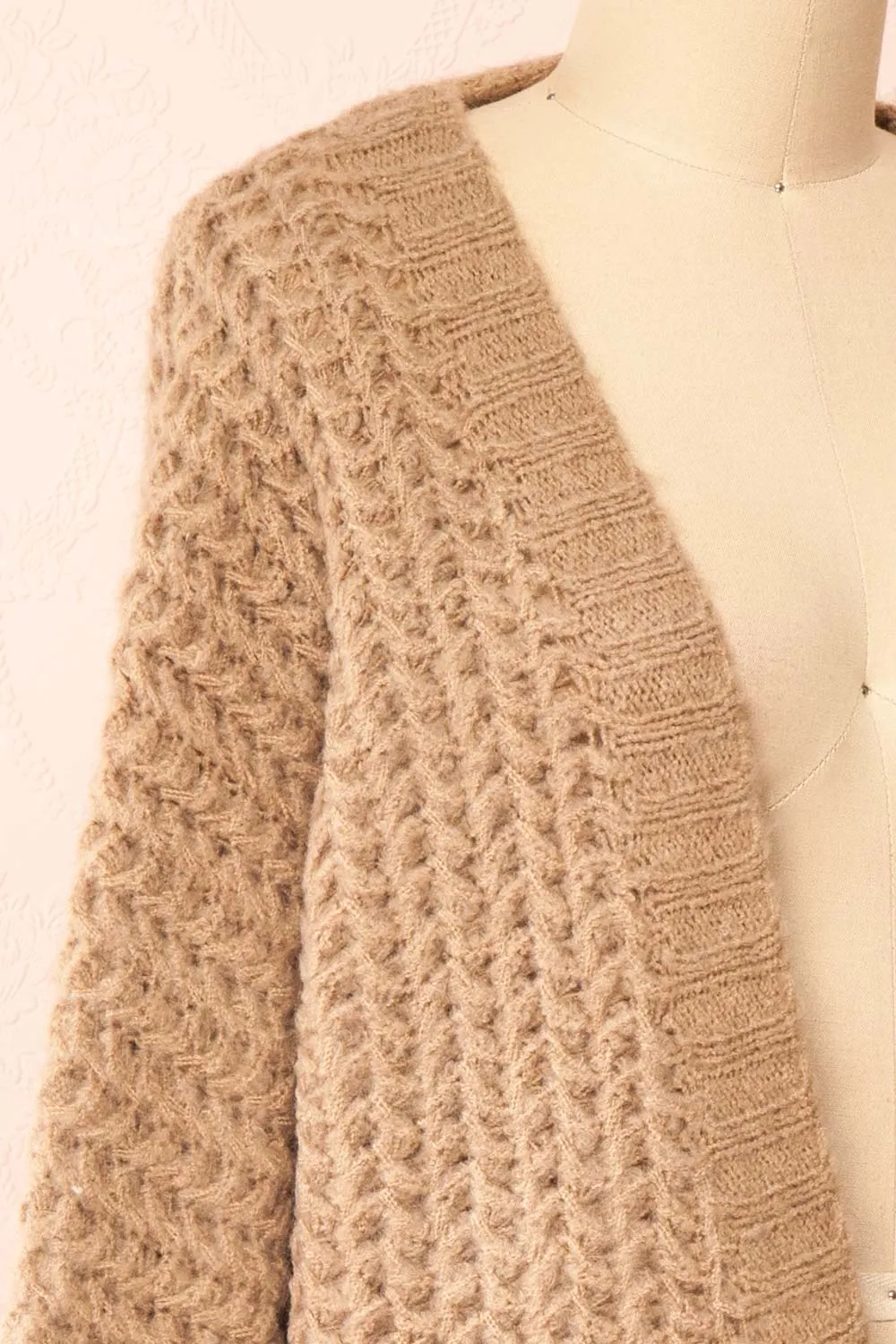 Francoise Taupe | Knit Open-Front Cardigan sold by Boutique 1861 product image thumbnail 4