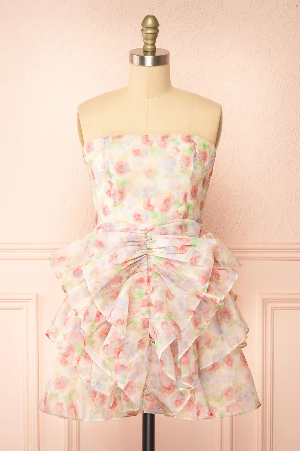 Mastuoka | Strapless Ruffled Short Dress sold by Boutique 1861