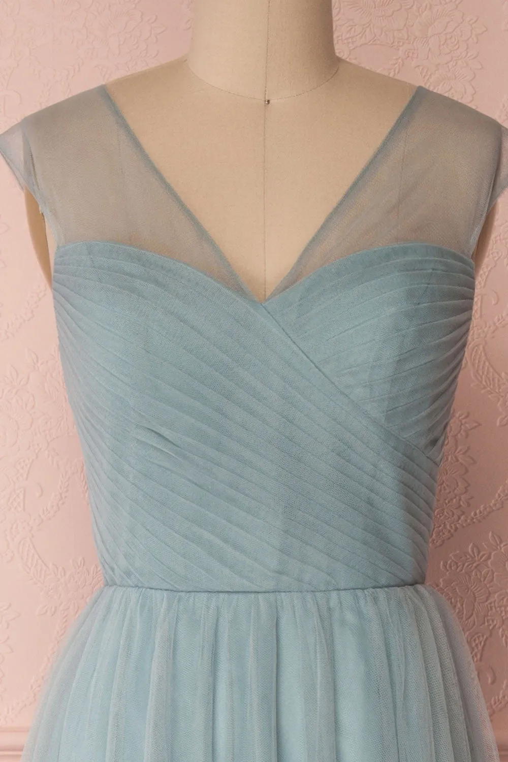 Adifa Seafoam | Teal Tulle Gown sold by Boutique 1861 product image thumbnail 3