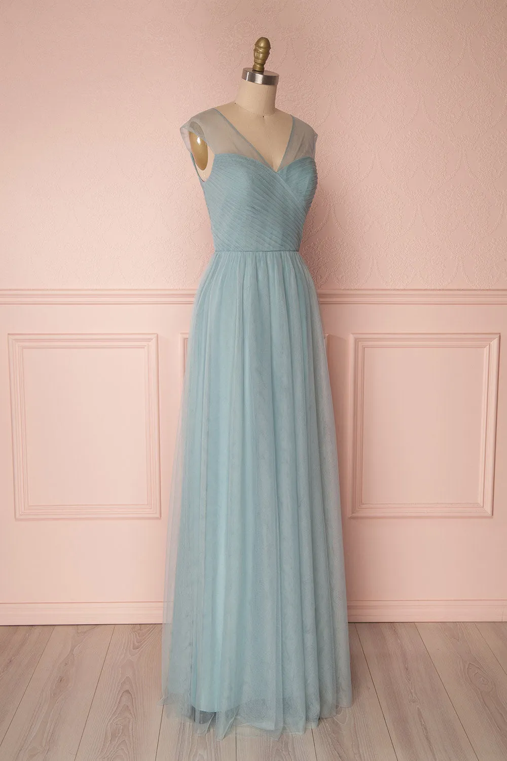 Adifa Seafoam | Teal Tulle Gown sold by Boutique 1861 product image thumbnail 4