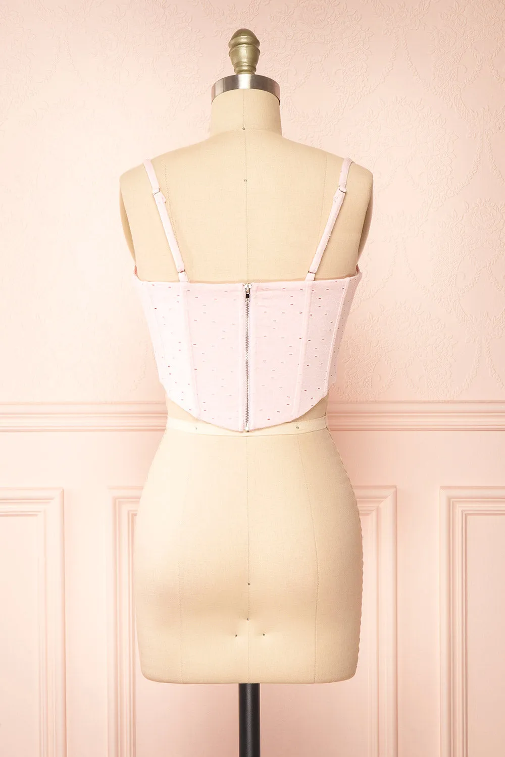 Messalina | Pink Cropped Corset Top w/ Tie-Up Bow sold by Boutique 1861 product image thumbnail 5