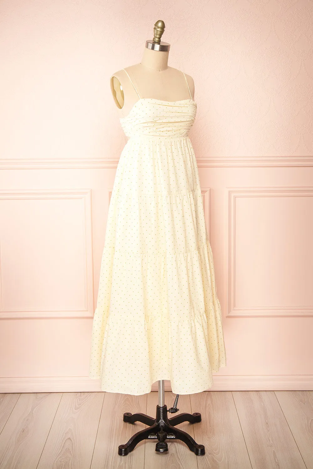 Hella | Tiered Beige Midi Dress w/ Polka Dots sold by Boutique 1861 product image thumbnail 4
