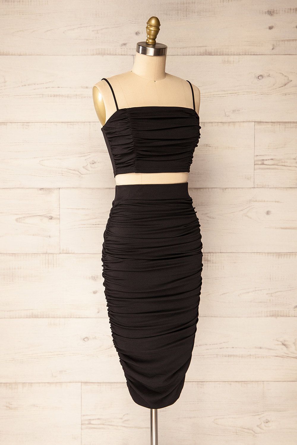 Set Liege Black | Ribbed Top & Fitted Midi Skirt sold by Boutique 1861 product image thumbnail 3