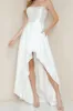 Stefany | White High-Low Dress w/ Pearls sold by Boutique 1861