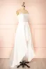 Stefany | White High-Low Dress w/ Pearls sold by Boutique 1861