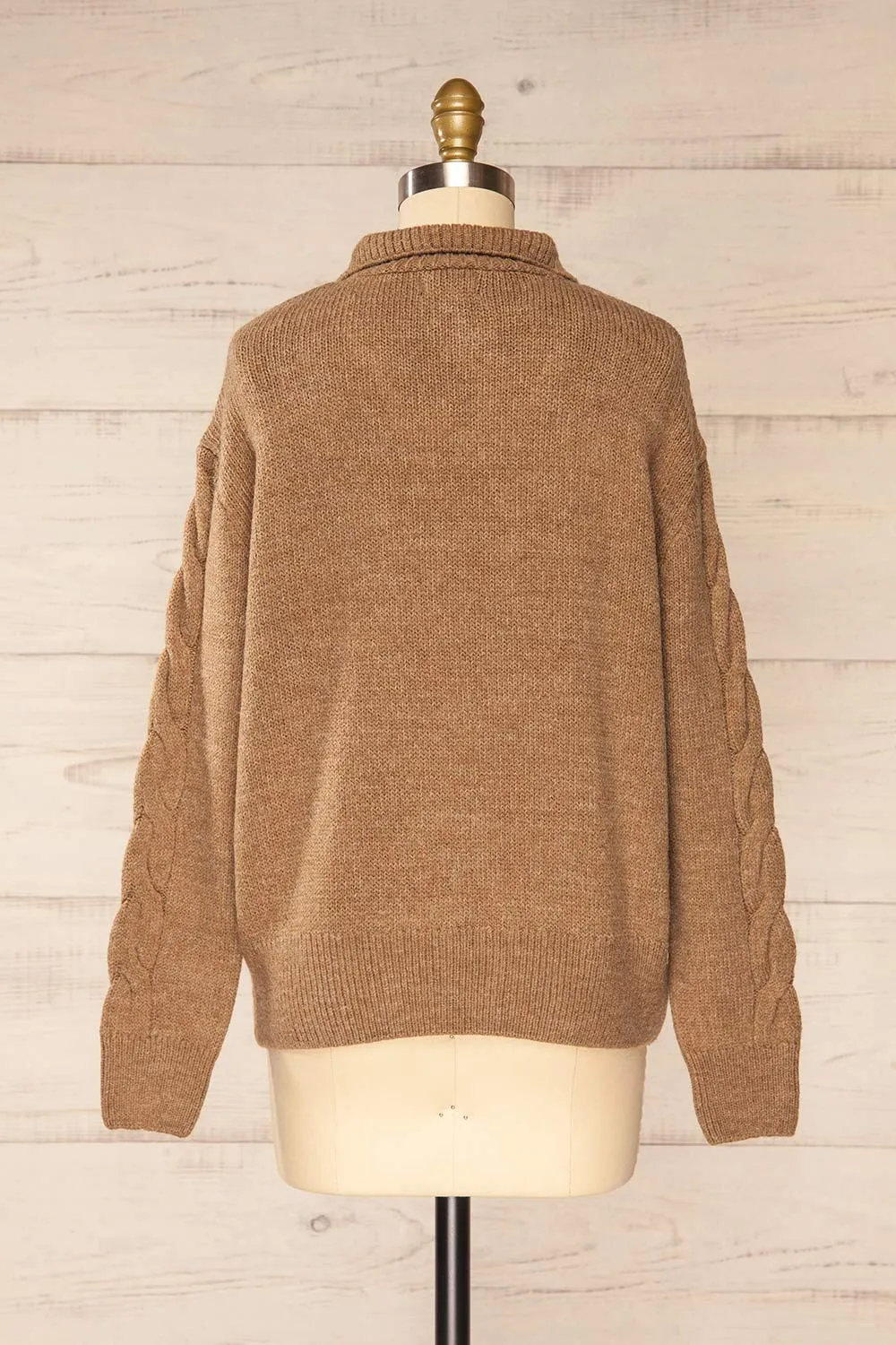Nottingham Brown | Quarter Zip Knit Sweater sold by Boutique 1861 product image thumbnail 5