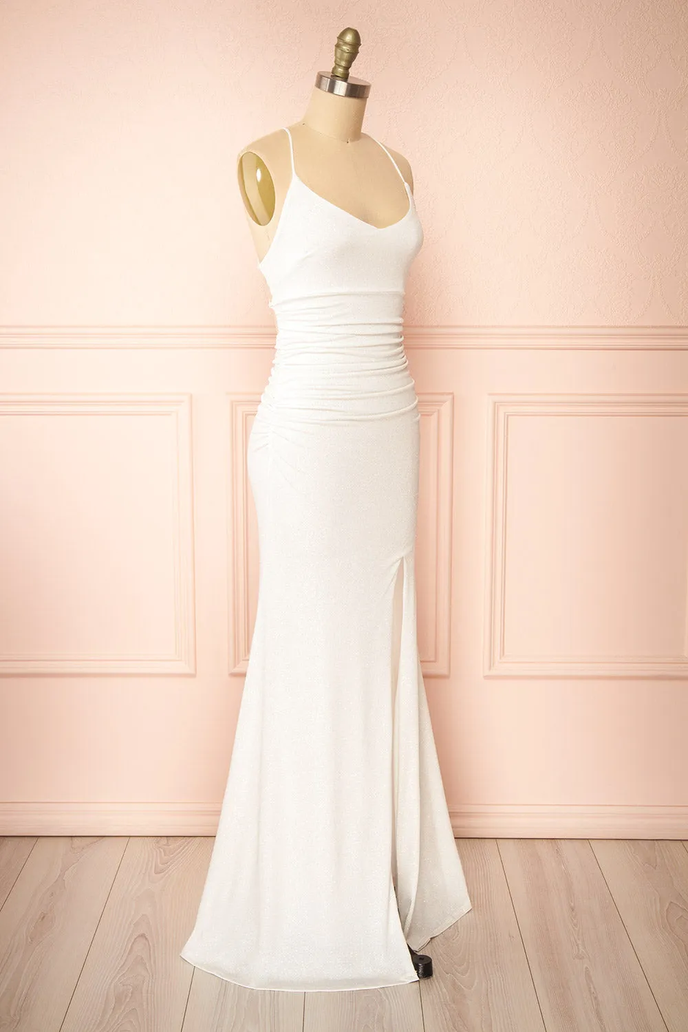 Samira White | Sparkly Mermaid Maxi Dress with Slit sold by Boutique 1861 product image thumbnail 4