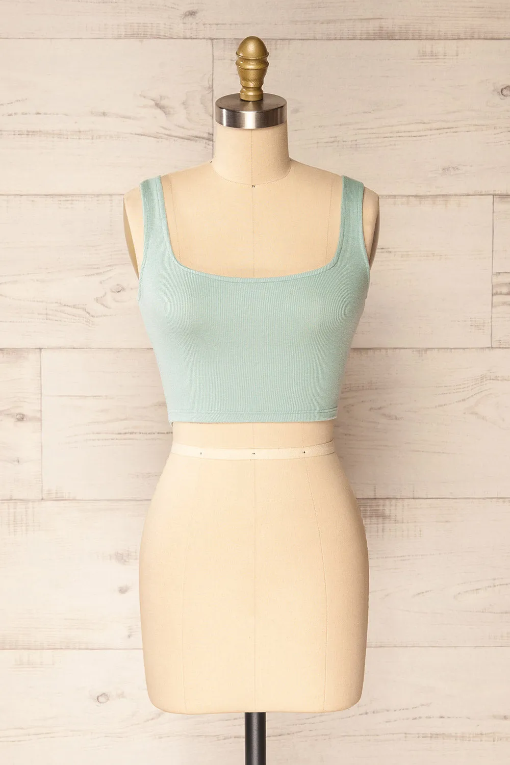 Seoul Sage | Cropped Ribbed Cami Top sold by Boutique 1861
