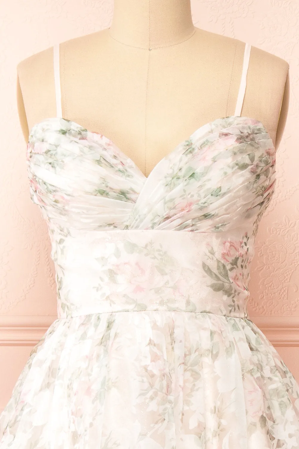 Mahalia Pink | Midi Floral Gown w/ Sparkly Lining sold by Boutique 1861 product image thumbnail 3