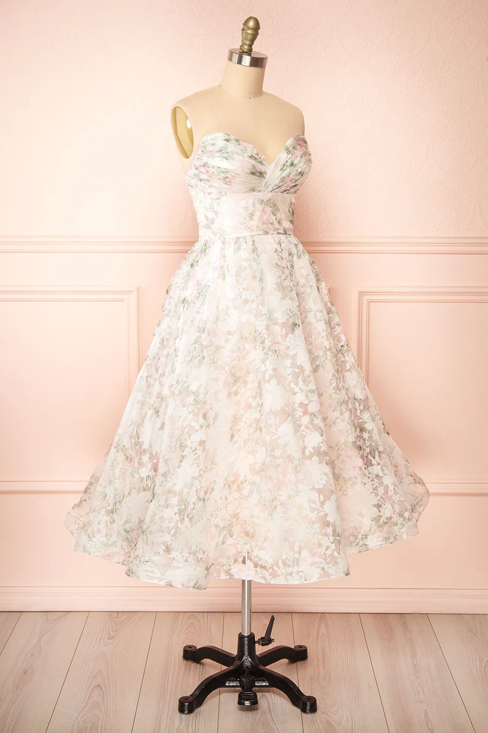 Mahalia Pink | Midi Floral Gown w/ Sparkly Lining sold by Boutique 1861 product image thumbnail 5