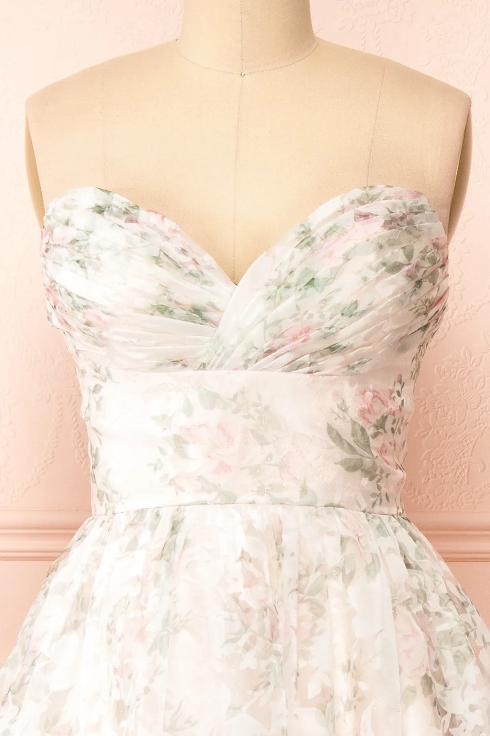 Mahalia Pink | Midi Floral Gown w/ Sparkly Lining sold by Boutique 1861 product image thumbnail 4