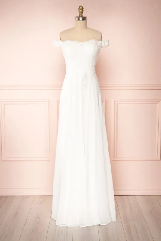 Amanda | White Off-Shoulder Bridal Dress sold by Boutique 1861