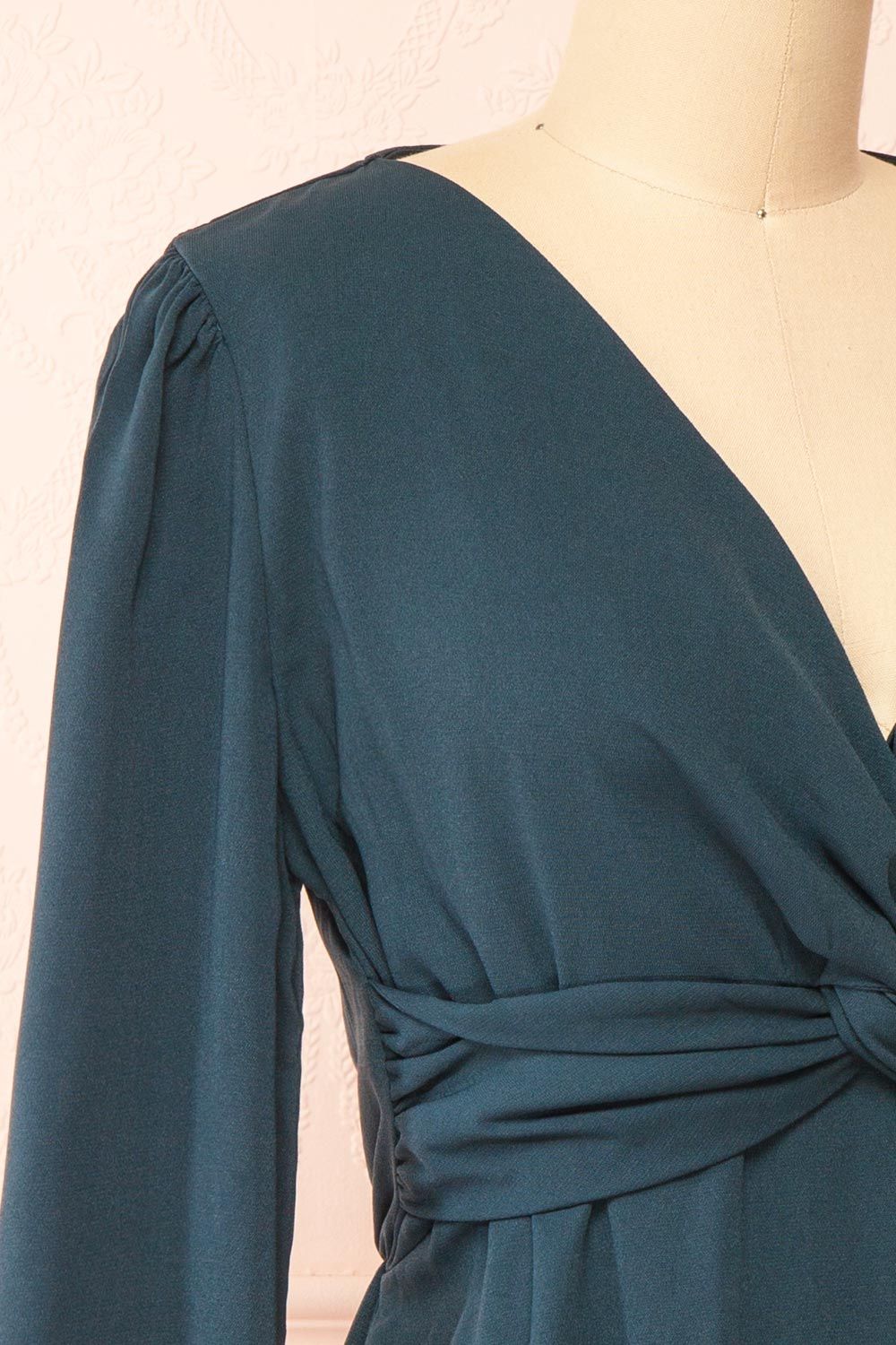 Ebba Green | Knot Front Short Dress w/ Puffy Sleeves sold by Boutique 1861 product image thumbnail 4