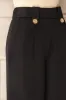 Mombasa | Black Wide-Leg Pants w/ Golden Buttons sold by Boutique 1861