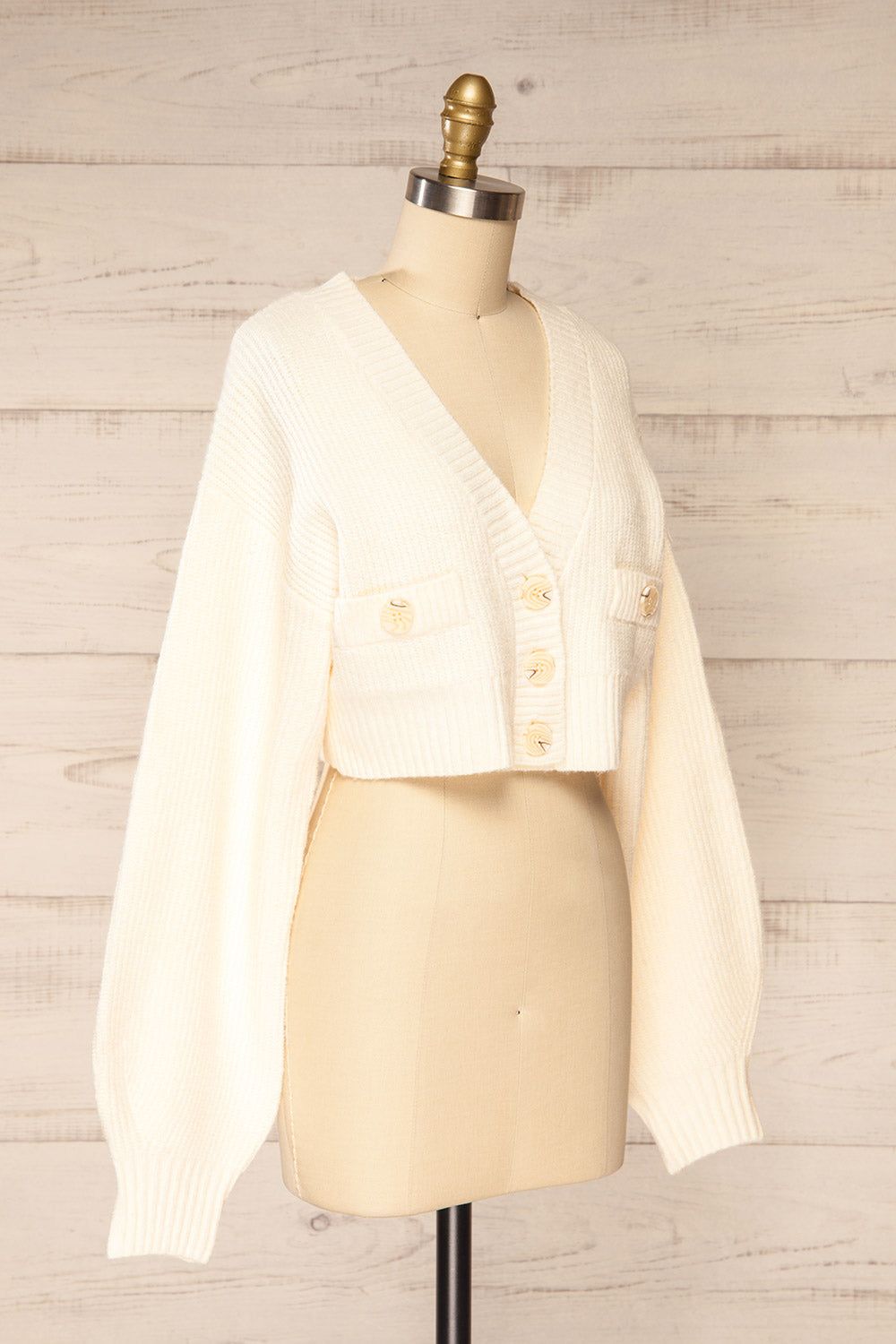 Southampton | Cream Cropped Knit Cardigan sold by Boutique 1861 product image thumbnail 3