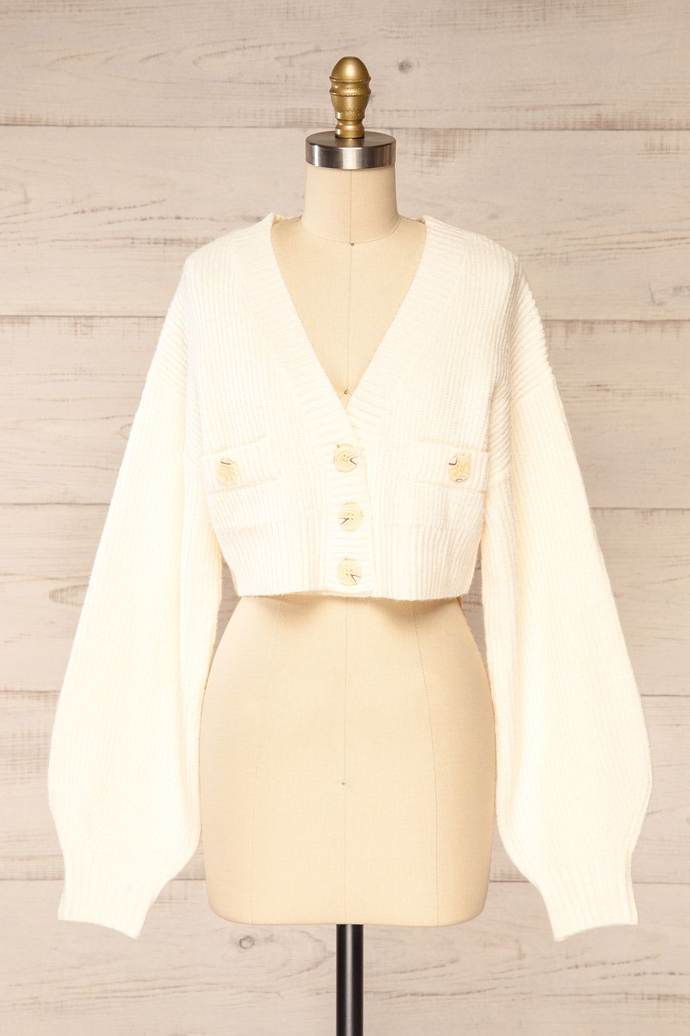 Southampton | Cream Cropped Knit Cardigan sold by Boutique 1861