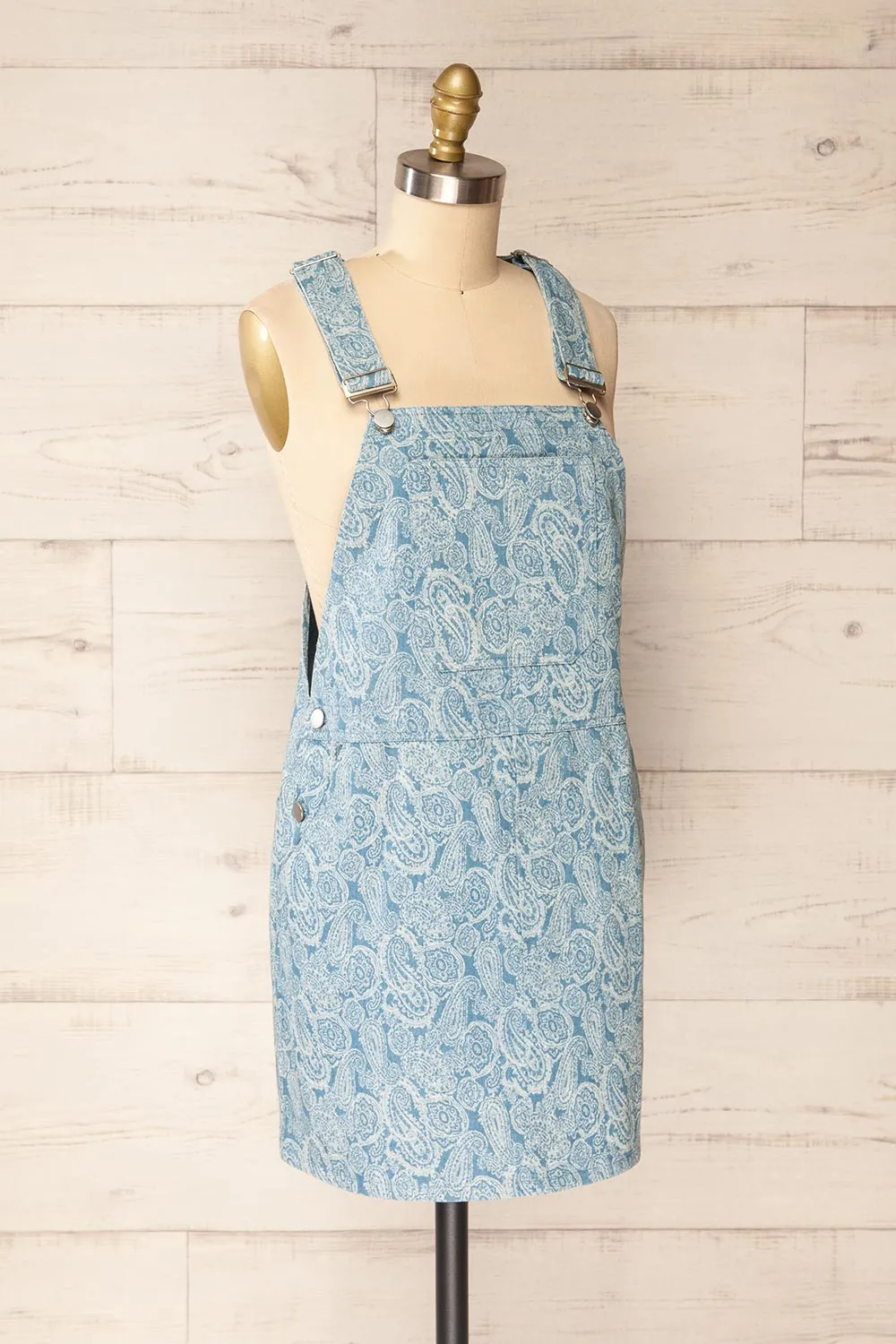 Dika | Short Blue Paisley Overall Dress sold by Boutique 1861 product image thumbnail 3