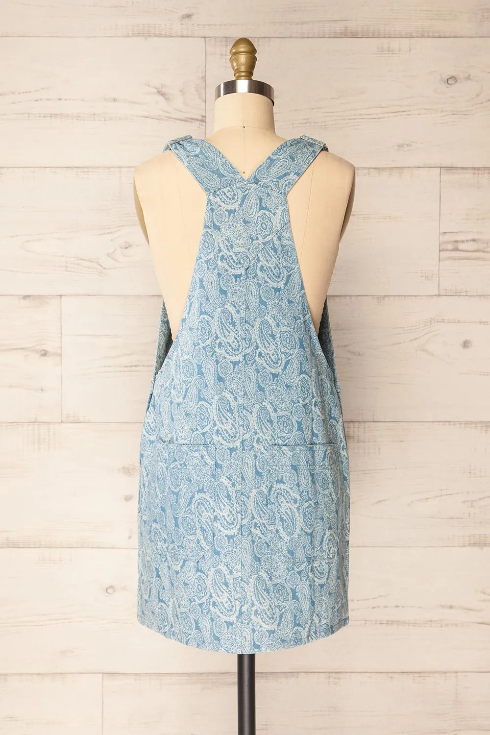 Dika | Short Blue Paisley Overall Dress sold by Boutique 1861 product image thumbnail 5