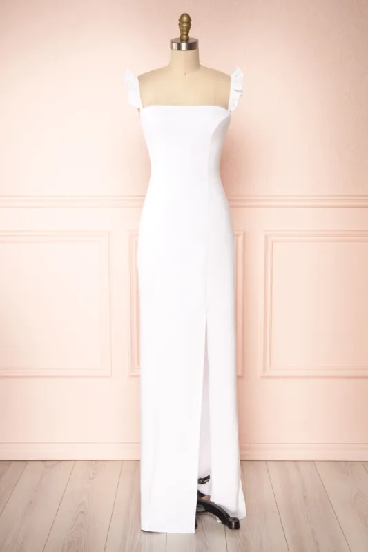 Mia White | Maxi Dress w/ Ruffled Straps sold by Boutique 1861