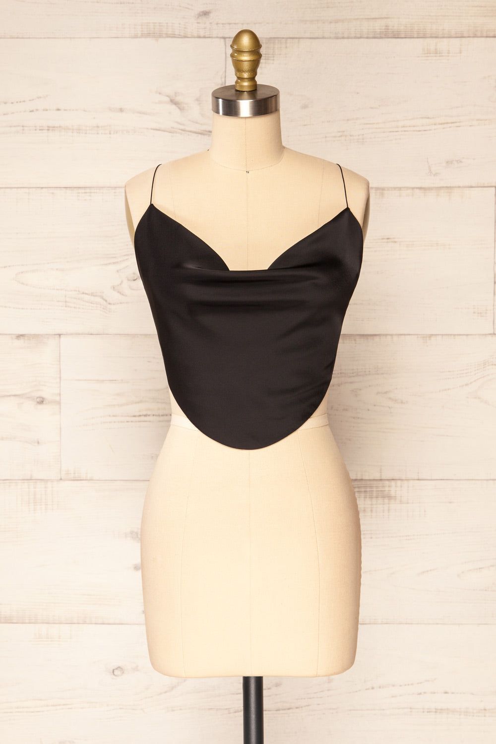 Jules Black | Lace-Up Back Crop Top sold by Boutique 1861