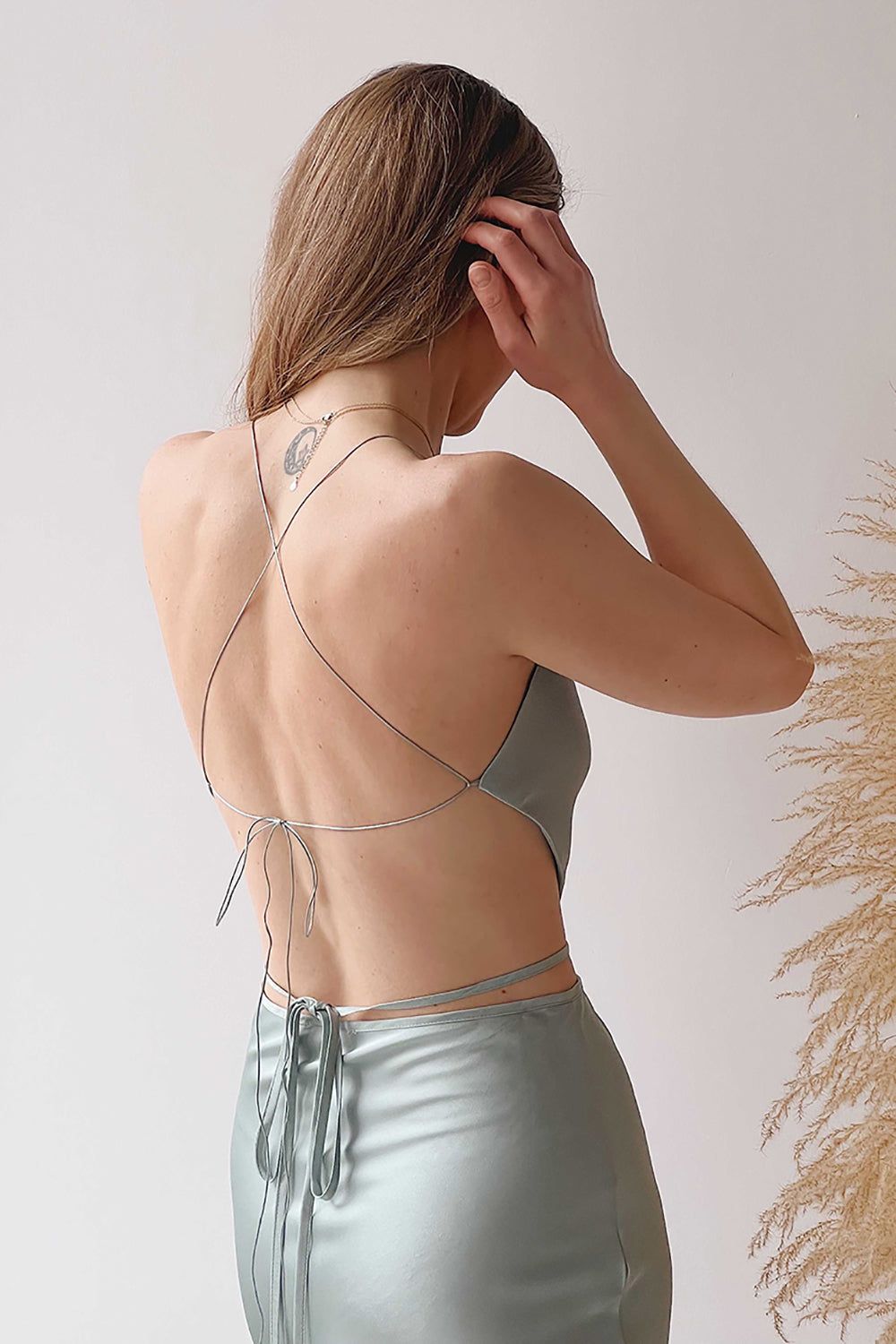 Jules Black | Lace-Up Back Crop Top sold by Boutique 1861 product image thumbnail 8
