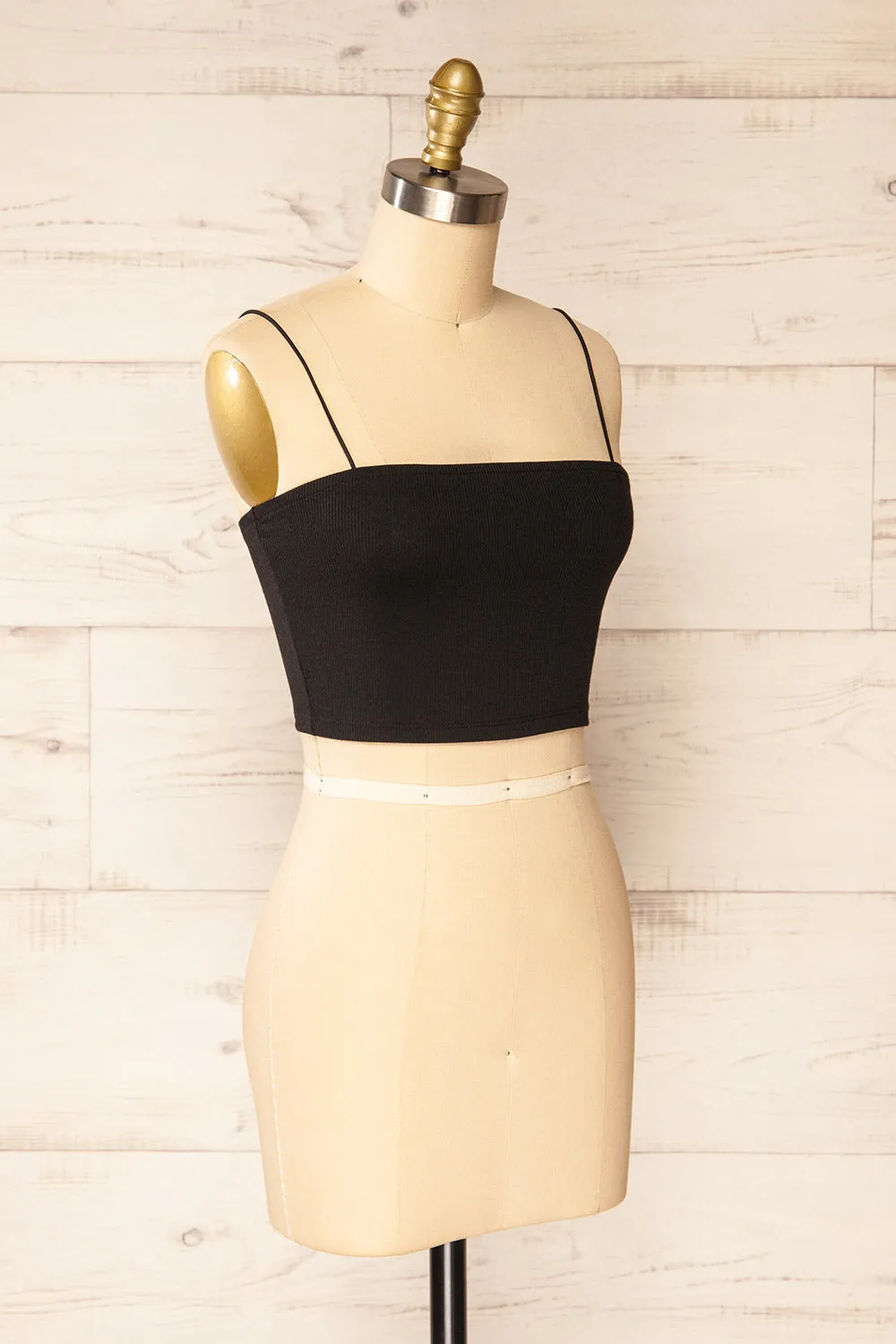 Rimini Black | Cropped Ribbed Cami sold by Boutique 1861 product image thumbnail 3