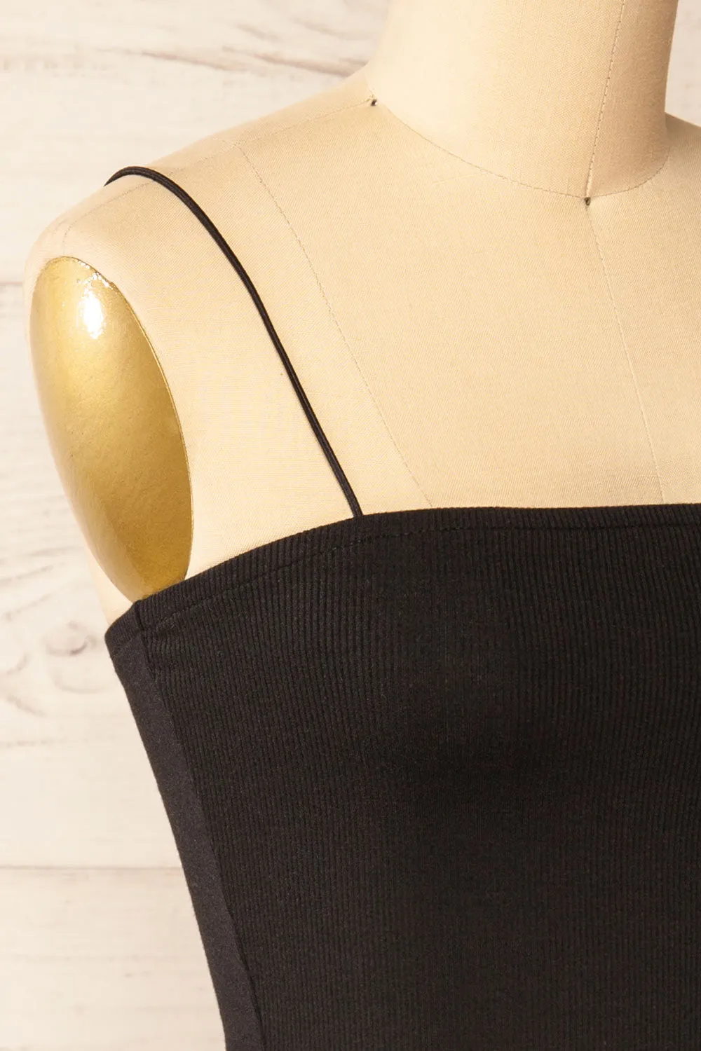 Rimini Black | Cropped Ribbed Cami sold by Boutique 1861 product image thumbnail 4