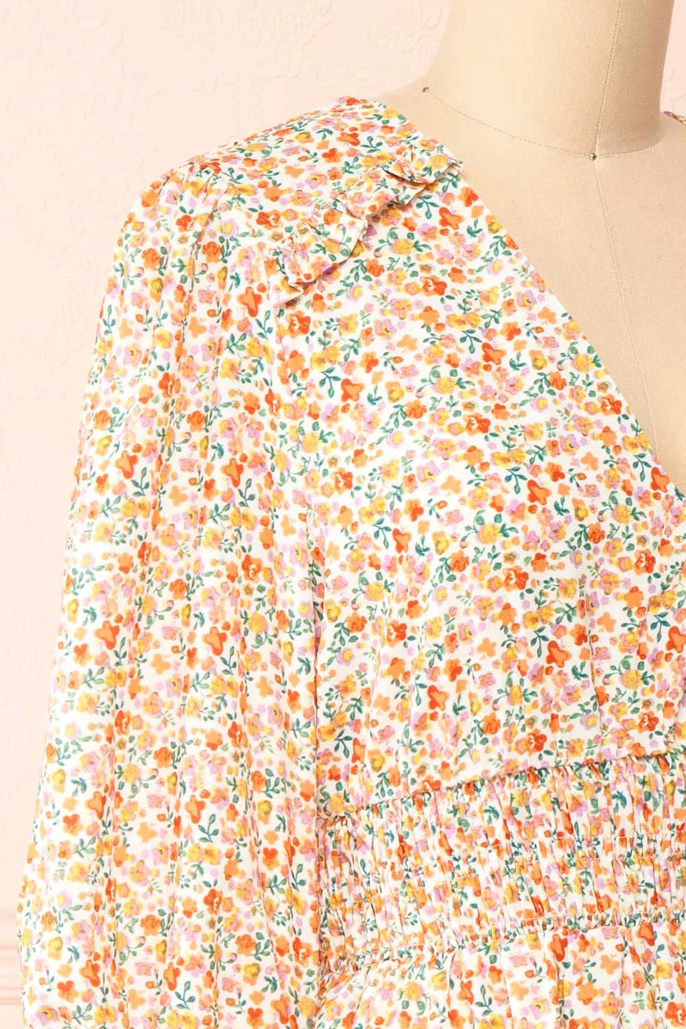 Gabriella | Short Floral Dress w/ 3/4 Sleeves sold by Boutique 1861 product image thumbnail 4