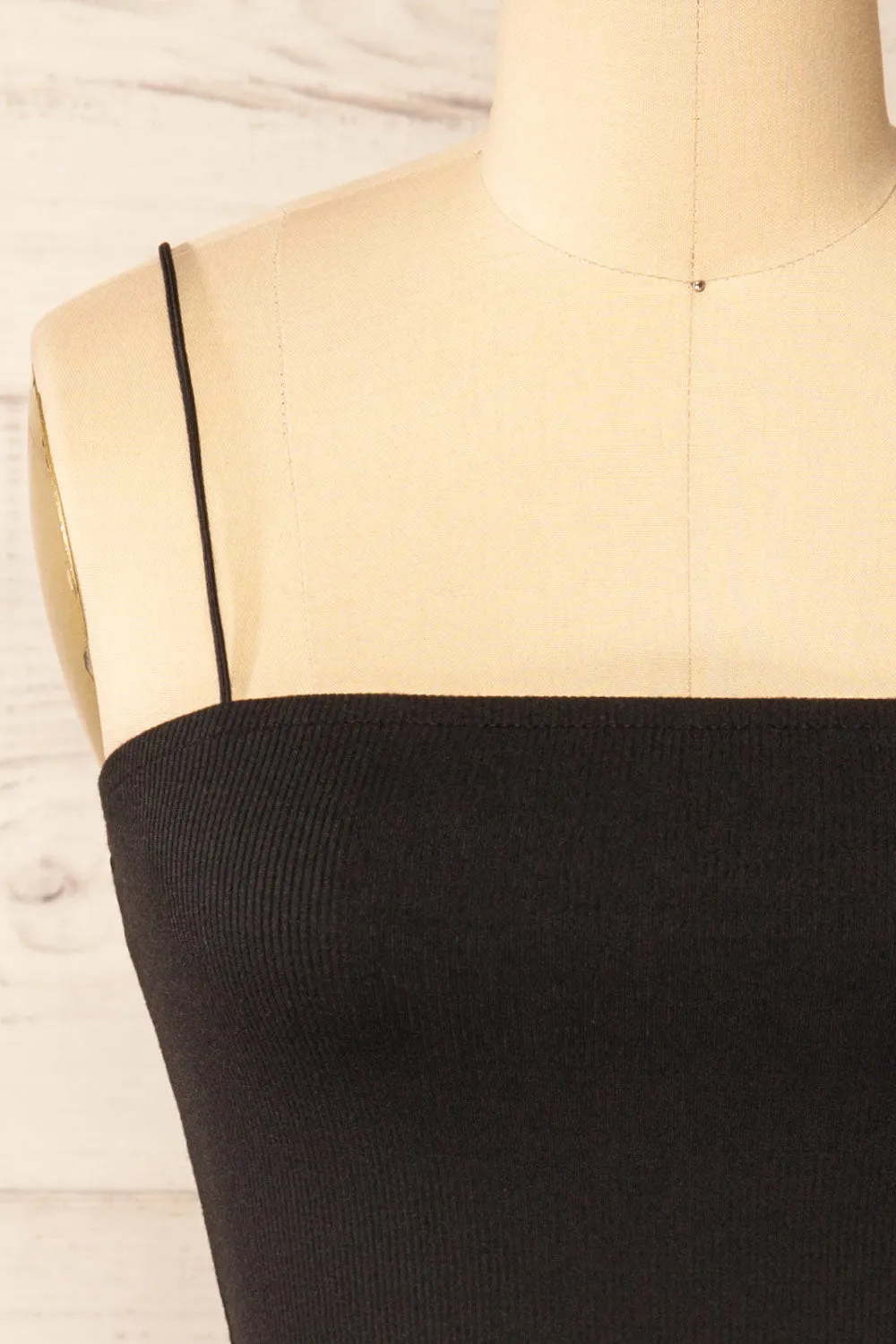 Rimini Black | Cropped Ribbed Cami sold by Boutique 1861 product image thumbnail 2