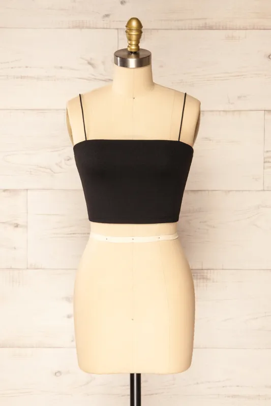 Rimini Black | Cropped Ribbed Cami sold by Boutique 1861