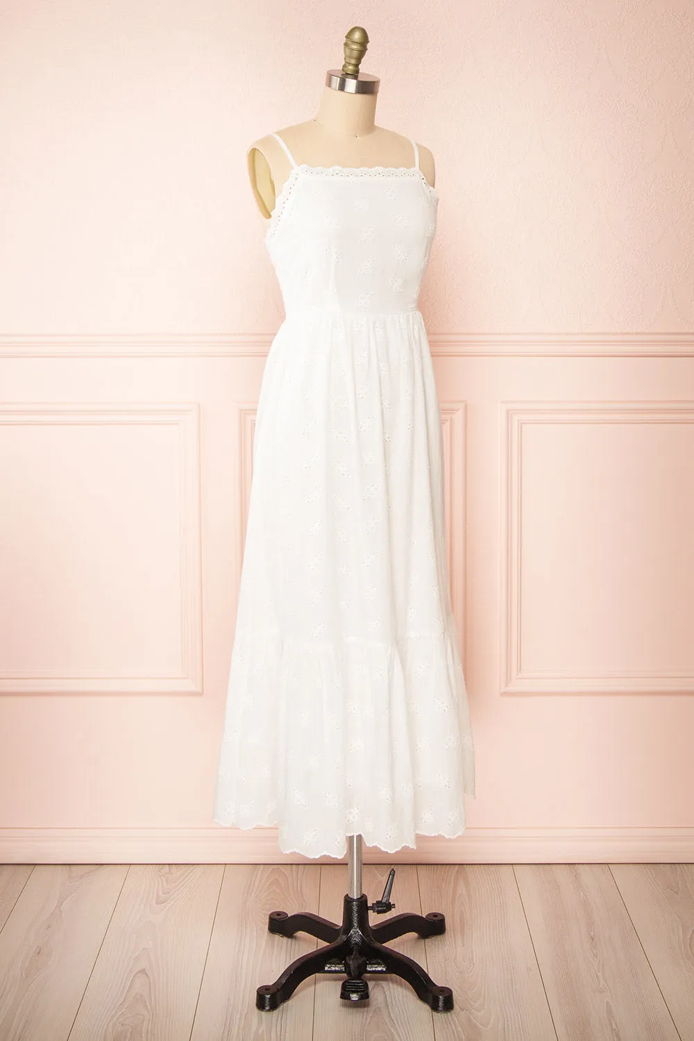 Ronisia | White Midi Dress with Openwork sold by Boutique 1861 product image thumbnail 3