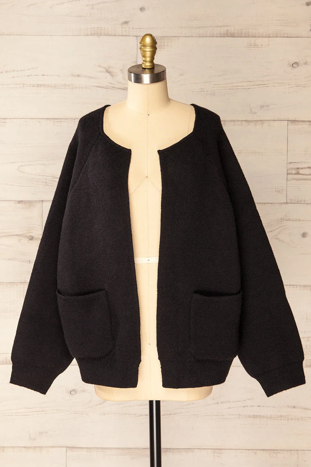 Stuttgart Black | Thick Knit Open Cardigan sold by Boutique 1861