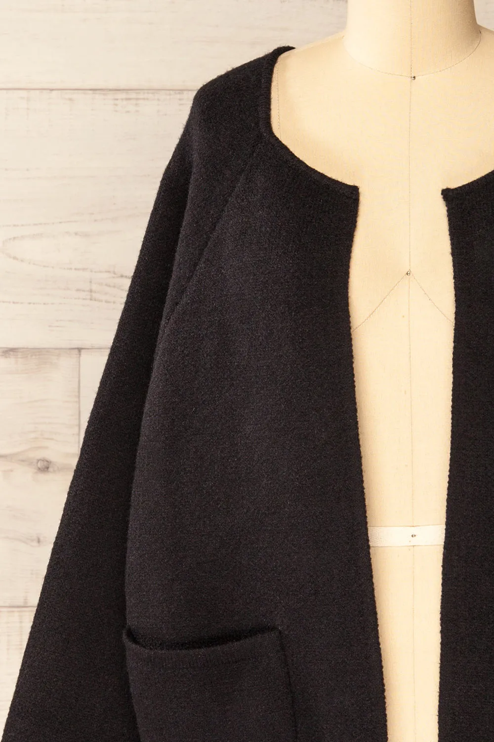 Stuttgart Black | Thick Knit Open Cardigan sold by Boutique 1861 product image thumbnail 3