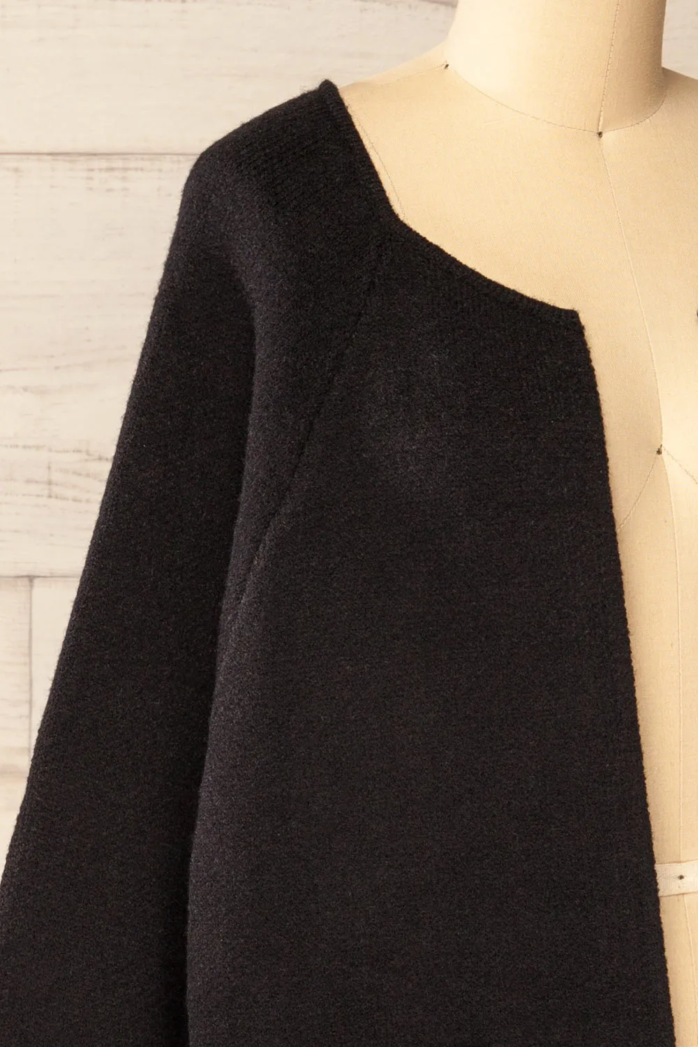 Stuttgart Black | Thick Knit Open Cardigan sold by Boutique 1861 product image thumbnail 5