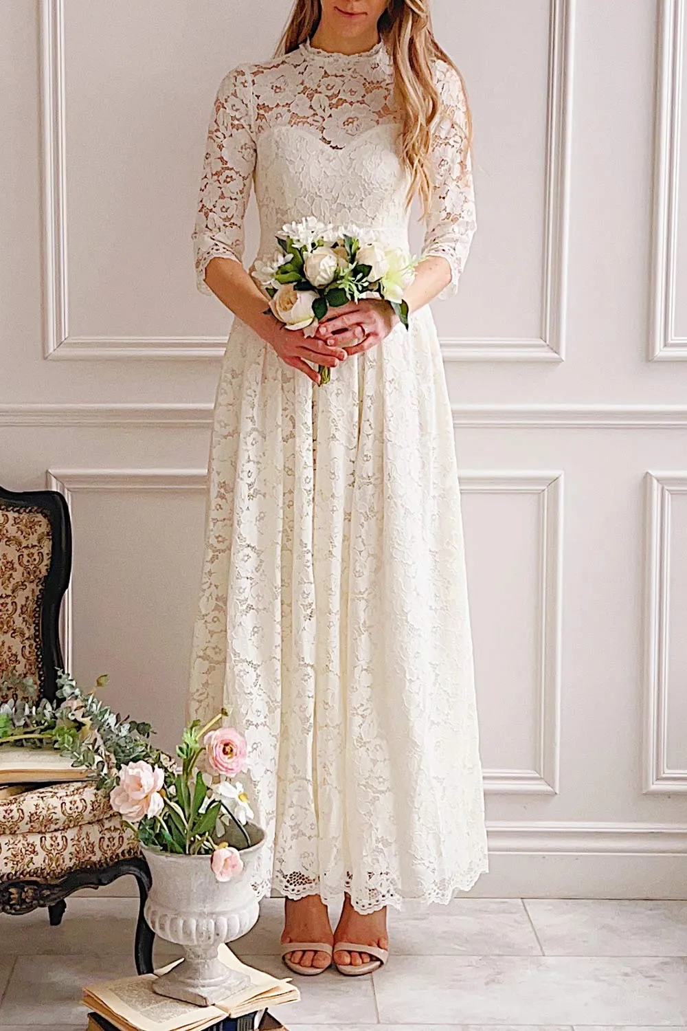 Loretta | Lace Wedding Dress w/ Open-Back sold by Boutique 1861 product image thumbnail 3