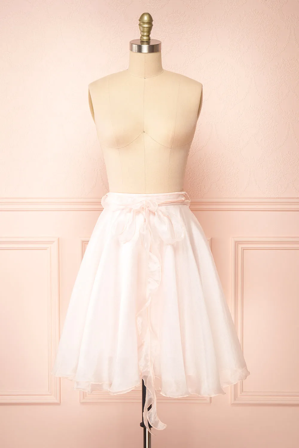 Pearla | Short Pink Skirt w/ Flounce Belt sold by Boutique 1861