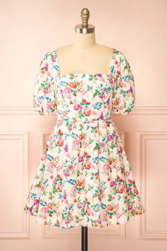 Emmelie | Colourful Floral Babydoll Dress sold by Boutique 1861