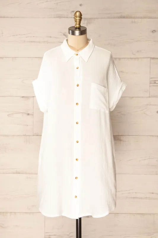 Davao Ivory | Short Oversized Shirt Dress sold by Boutique 1861