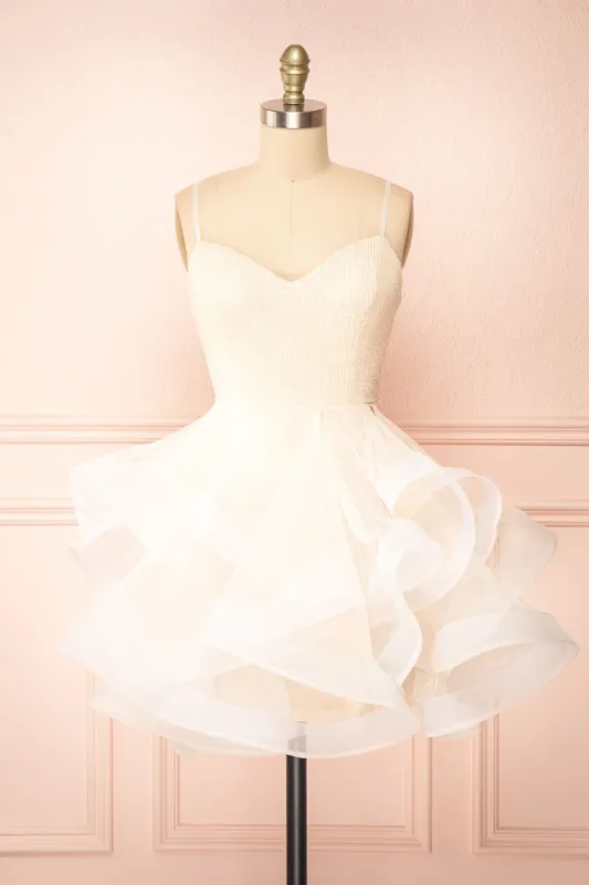 Iksa Ivory | Short Dress w/ Sequin Top sold by Boutique 1861