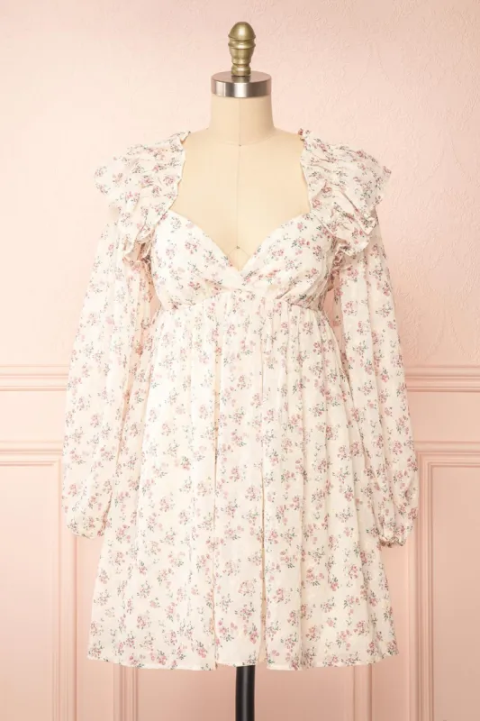 Alvia | Short Floral Babydoll Dress w/ Ruffles sold by Boutique 1861