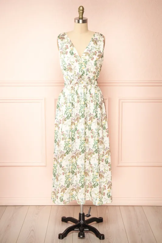 Synallaxis | Floral Midi Dress w/ Pockets sold by Boutique 1861