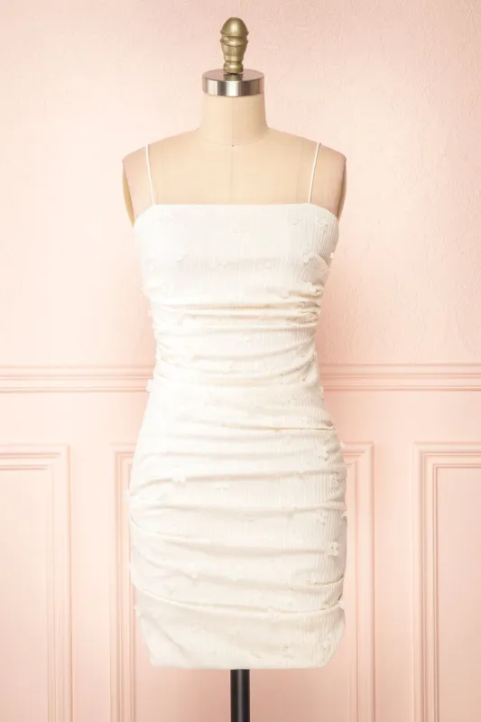 Arabella | Short Ivory Dress w/ Floral Appliqué sold by Boutique 1861