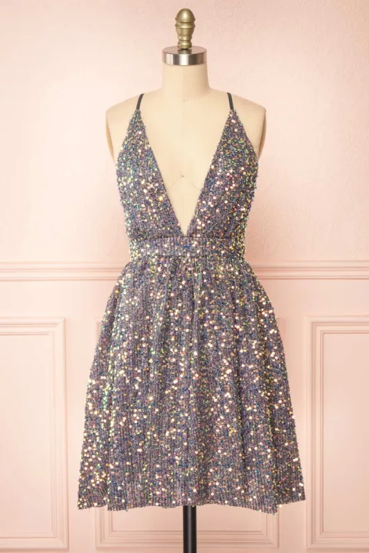 Layla Grey | Backless Short Sequin Dress sold by Boutique 1861