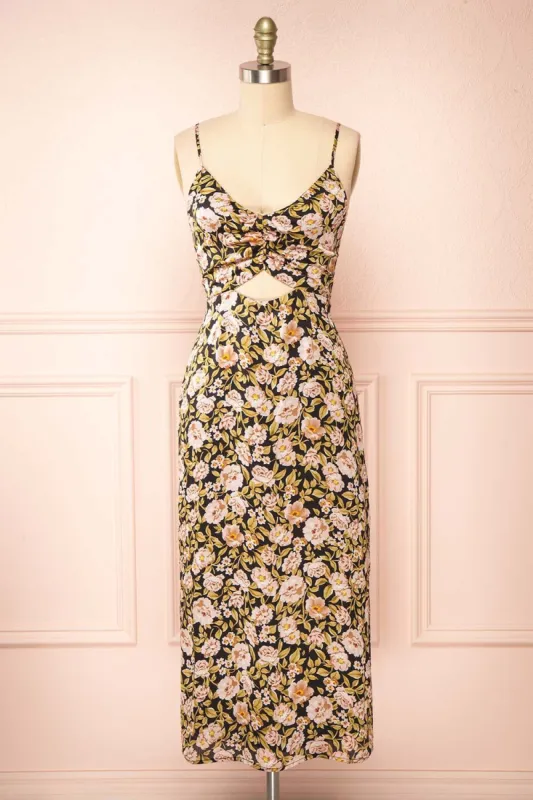 Vladlena | Floral Chiffon Midi Dress sold by Boutique 1861