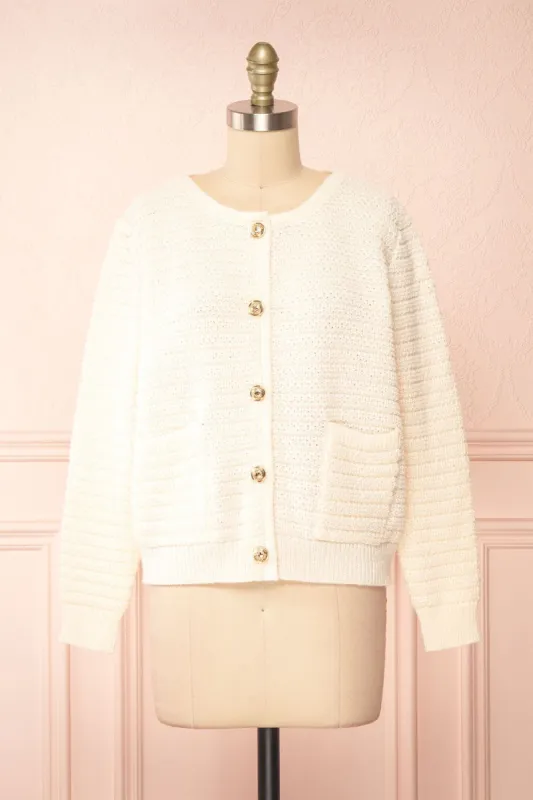 Suzie Ivory | Oversized Knit Cardigan sold by Boutique 1861