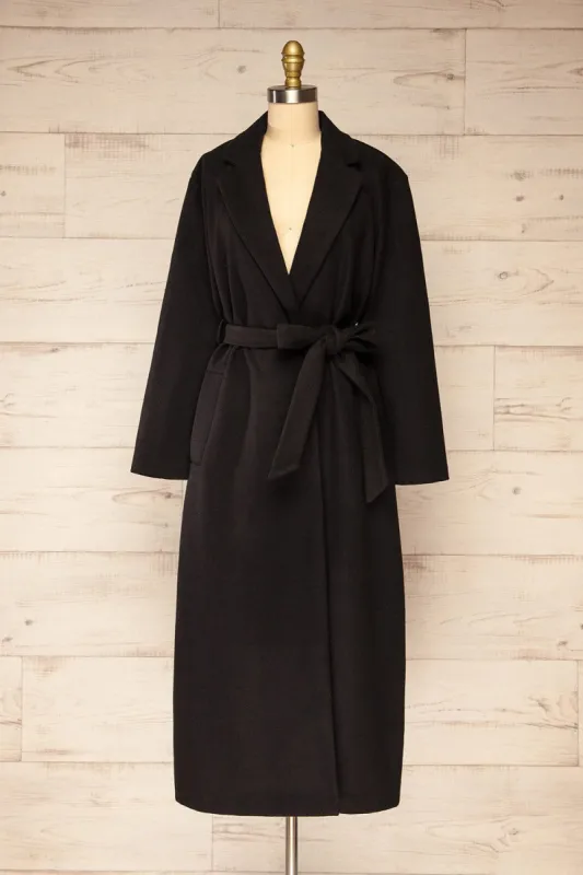 Ockley | Long Black Felt Coat sold by Boutique 1861