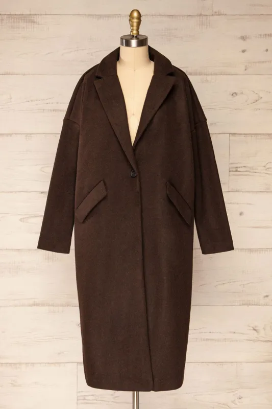Emerson | Brown Felt Coat sold by Boutique 1861