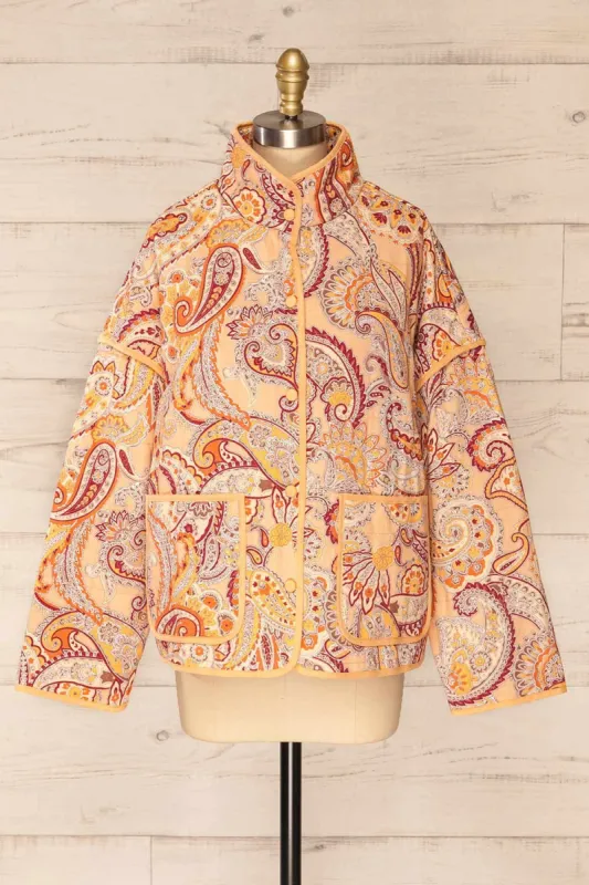 Santa Cruz Blush | Quilted Paisley Denim Jacket sold by Boutique 1861