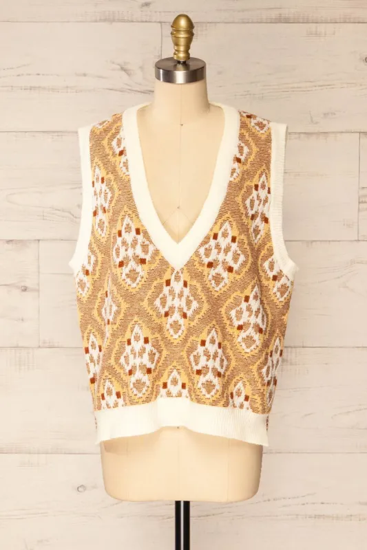 Sloane | Patterned Sweater Vest sold by Boutique 1861