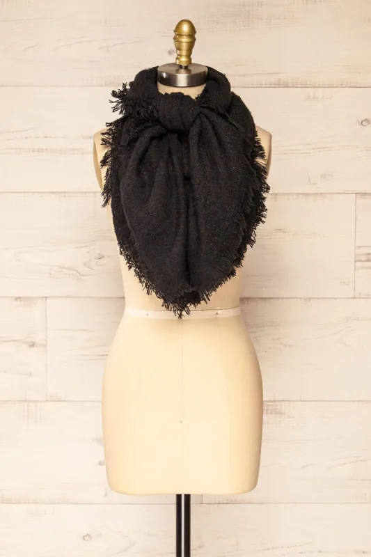 Mohaire Black | Soft Knit Scarf sold by Boutique 1861